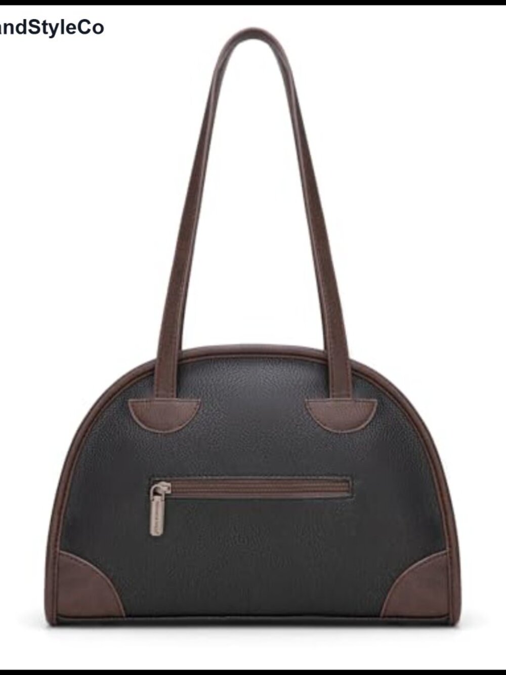 Retro Faux Leather Bowling Handbag Top Handle Satchel Purse